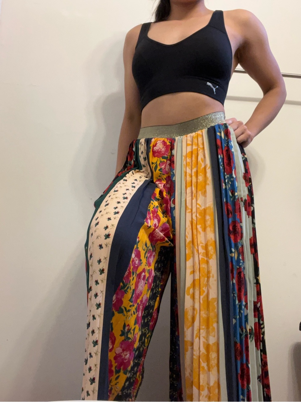 MY26 Anthropologie Spirited Spirit Patchwork Wide Leg Pants - Picture 3 of 9